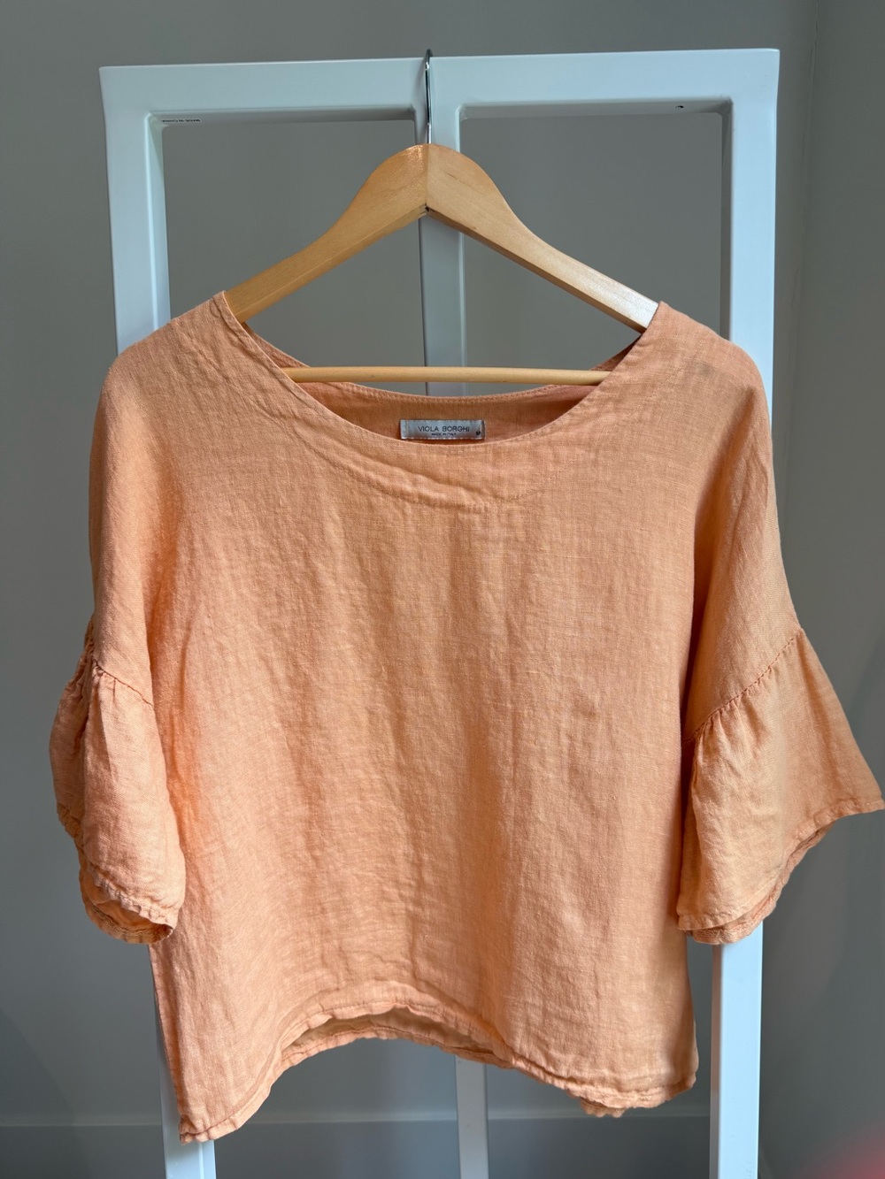 Viola Borghi Made In Italy Linen Top  Beach Minimalist Coastal Grandma